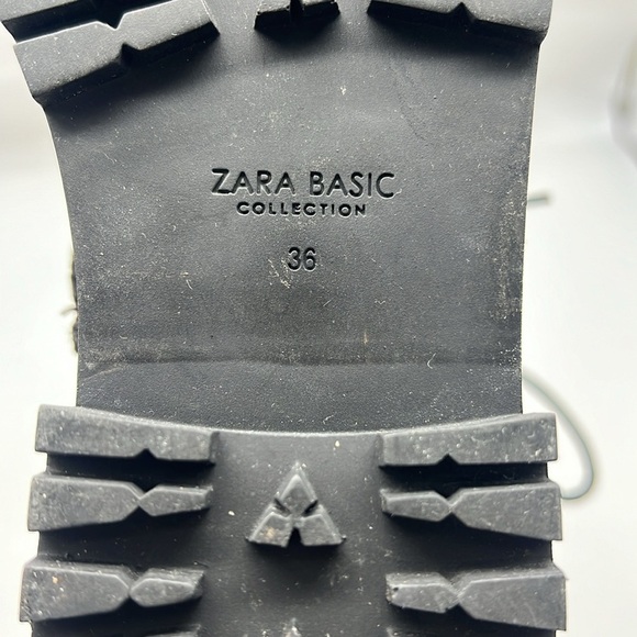 Zara - Black Leather Bejeweled Criss Cross Lace Up Biker Ankle Boot Size 6 - Picture 13 of 14